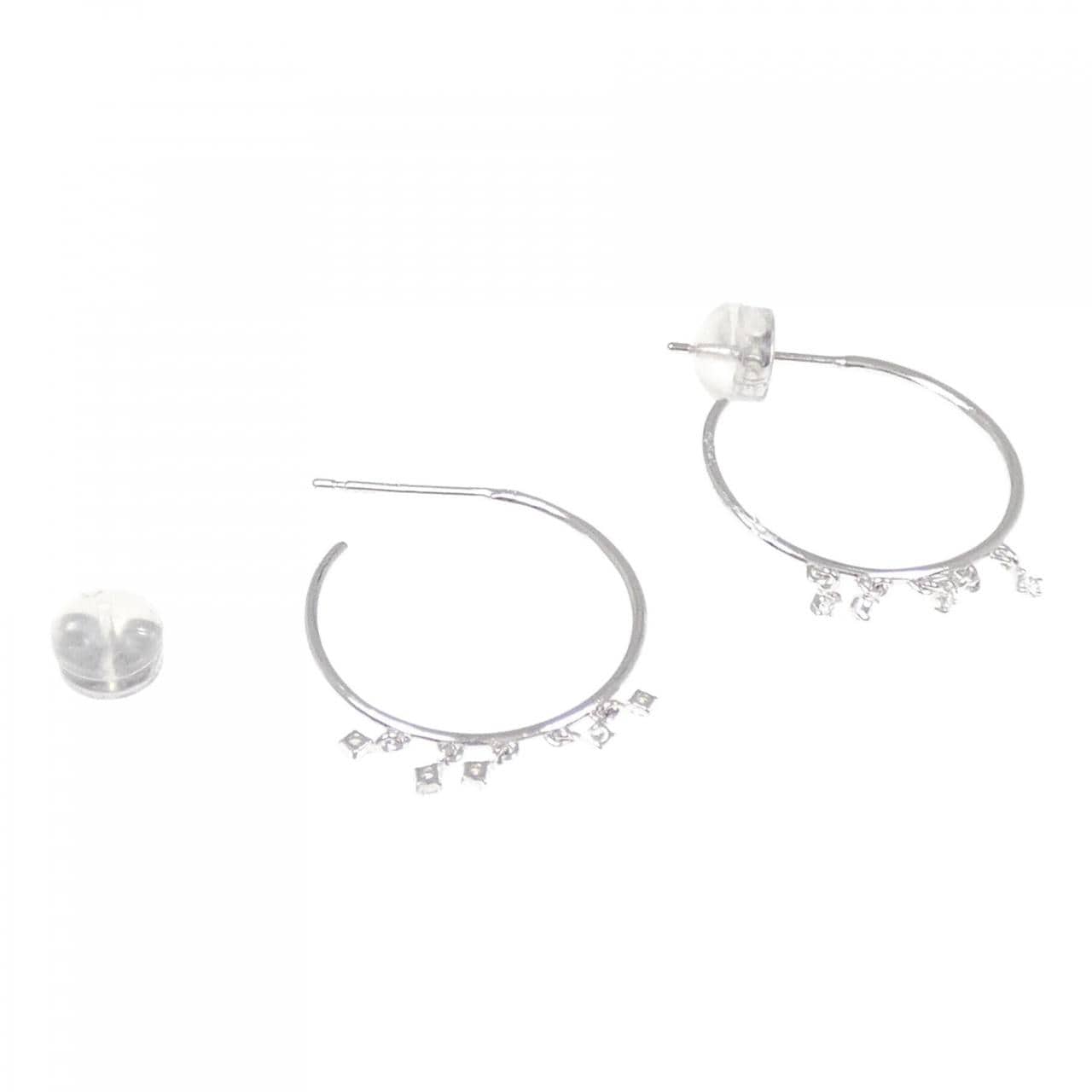 K18WG ダイヤモンド ピアス 0.08CT