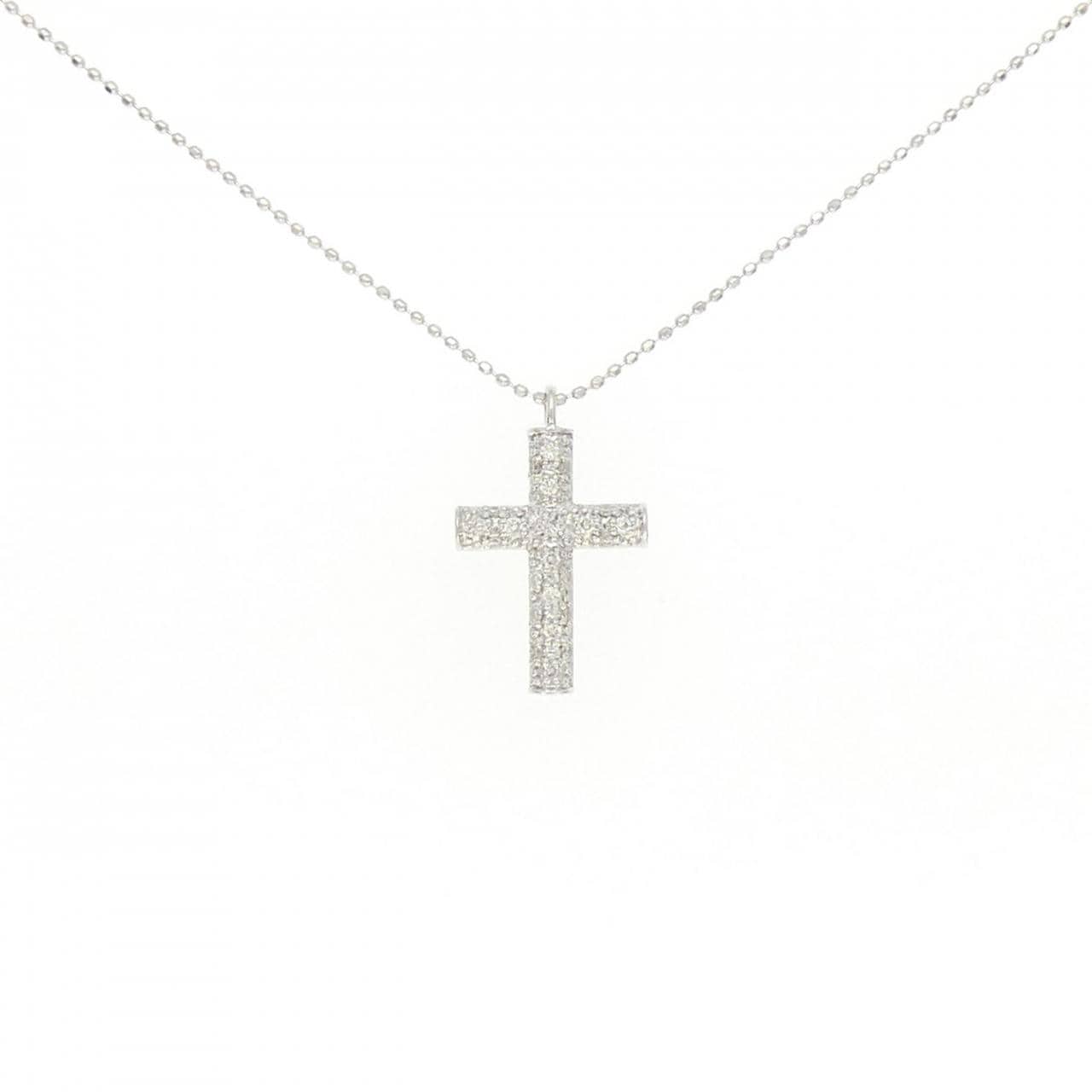 K18WG クロス サファイヤ ネックレス 0.20CT
