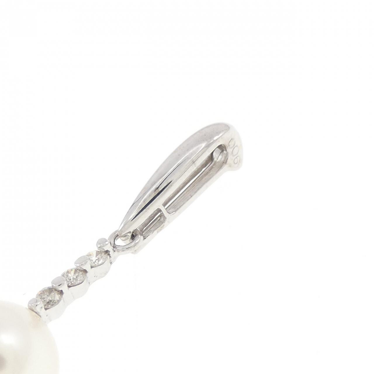 K18WG アコヤパール ピアス 7.6mm