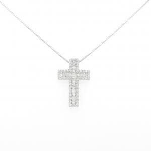 750WG/K18WG ダイヤモンド ネックレス 0.87CT