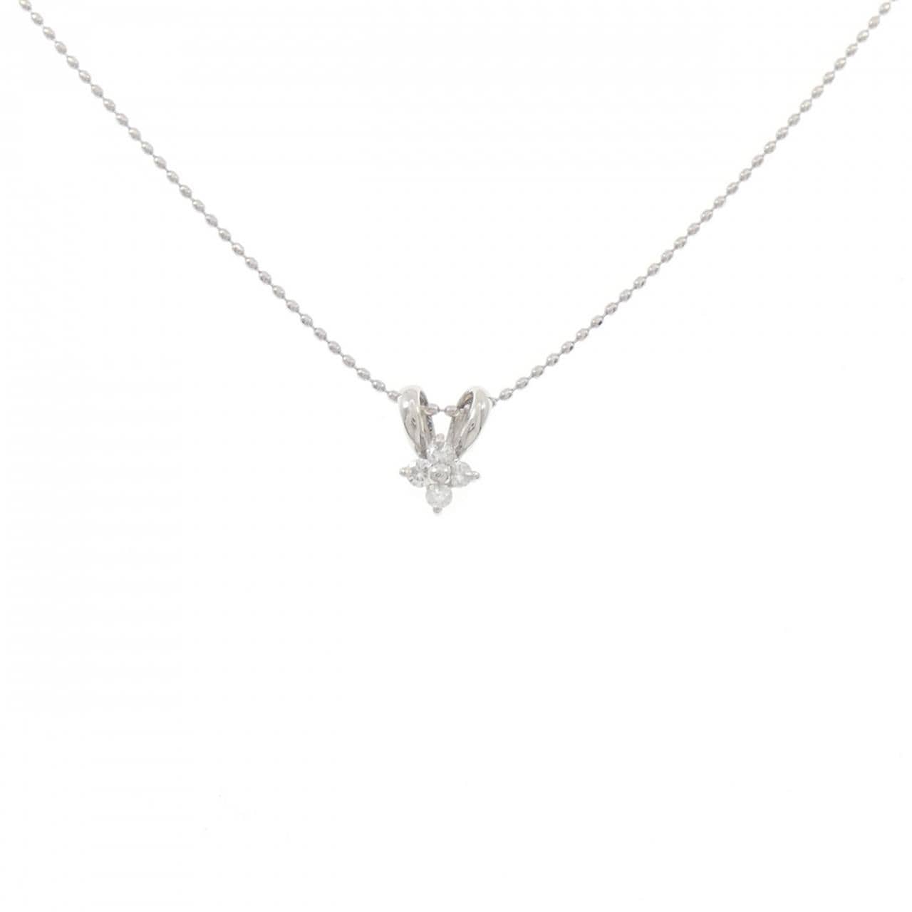 PT/PT850 フラワー ダイヤモンド ネックレス 0.08CT