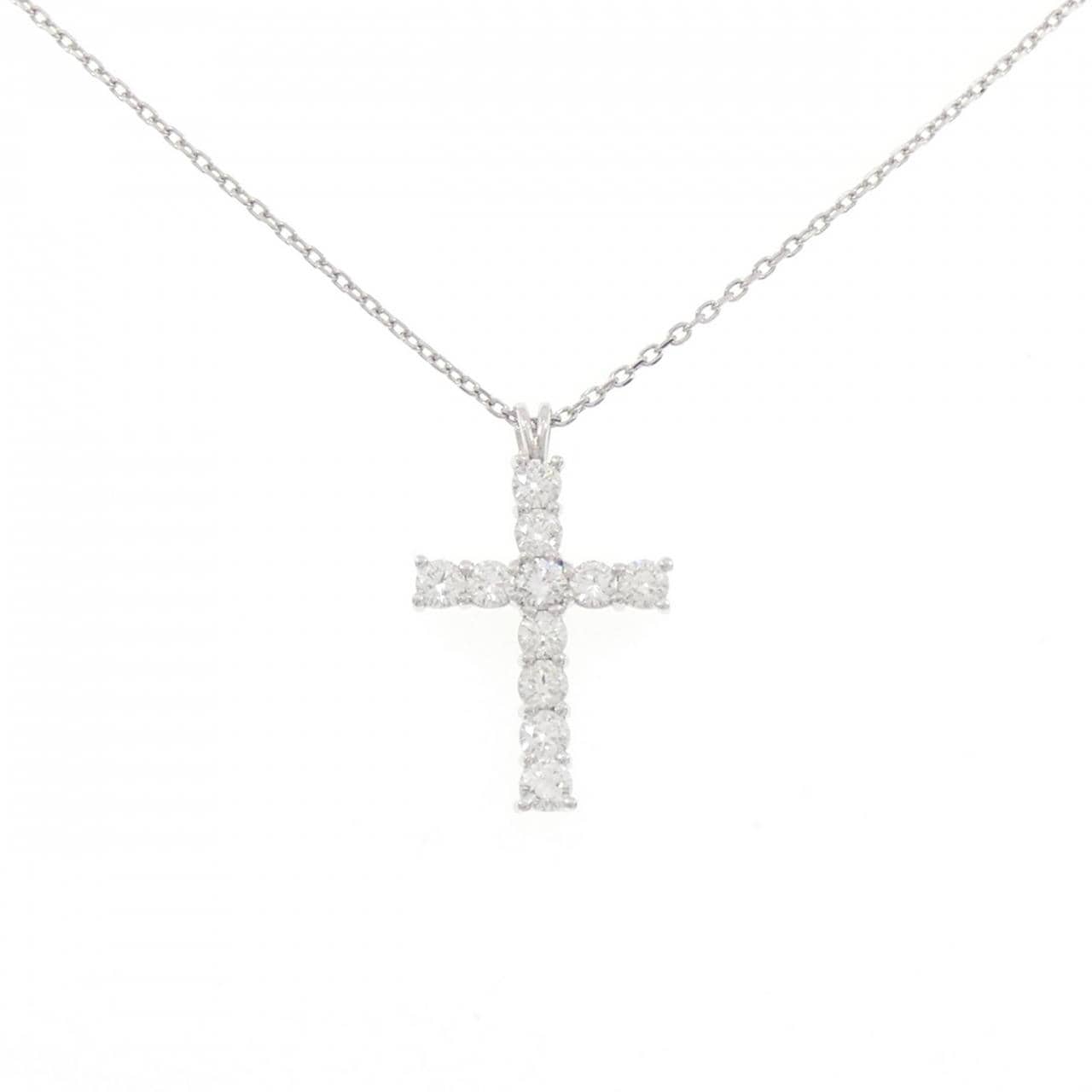 PT900/PT850 クロス ダイヤモンド ネックレス 1.00CT
