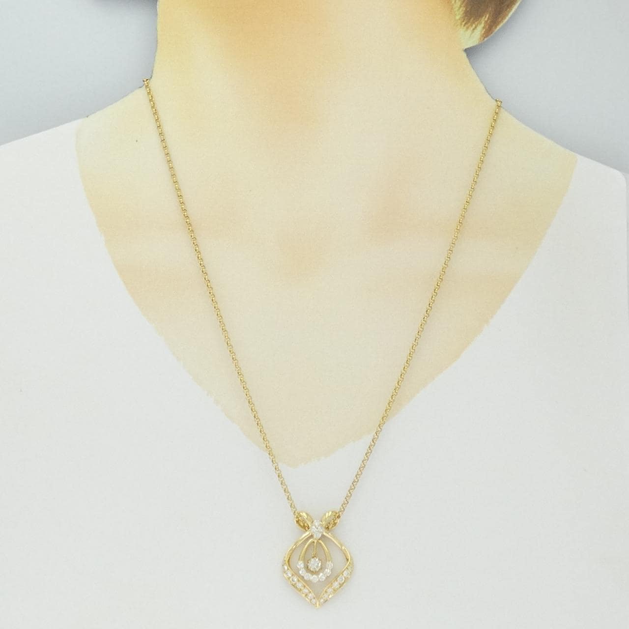 K18YG ダイヤモンド ネックレス 1.01CT