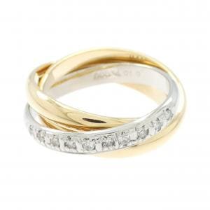 K18YG/PT900 ダイヤモンド リング 0.10CT