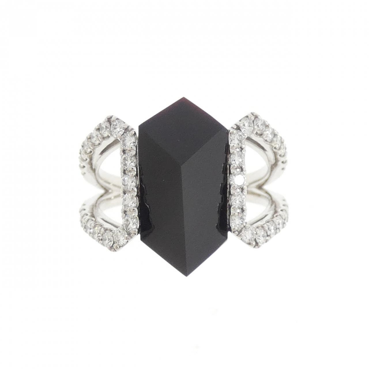 K18WG オニキス リング 2.00CT