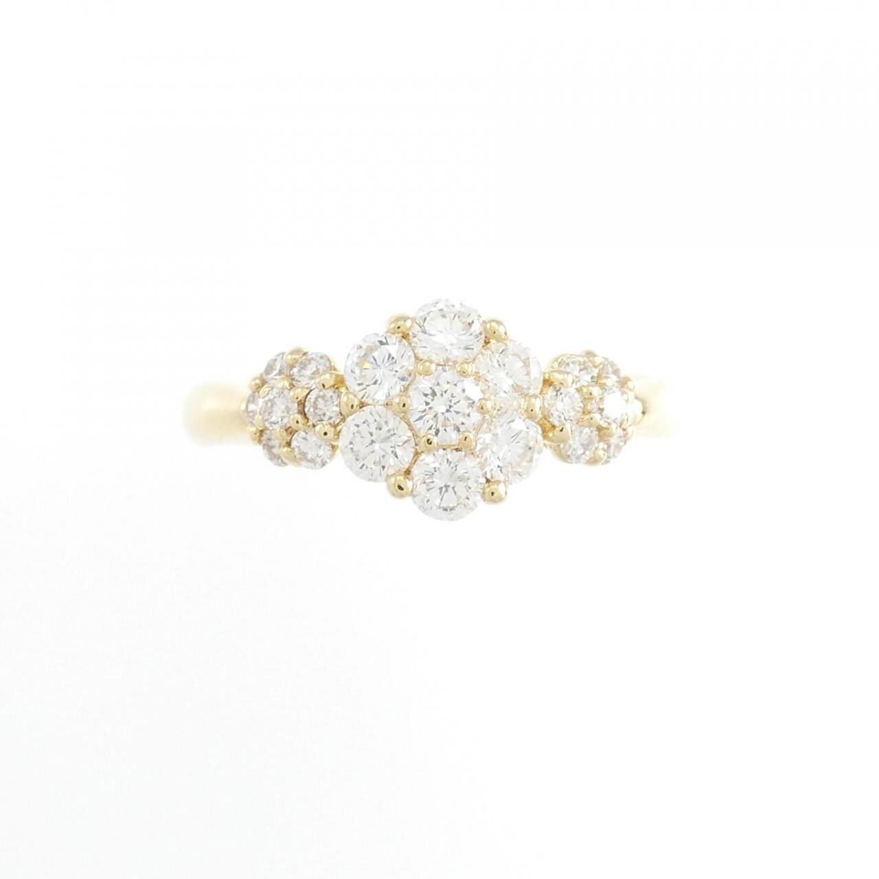K18YG flower Diamond ring 0.56CT