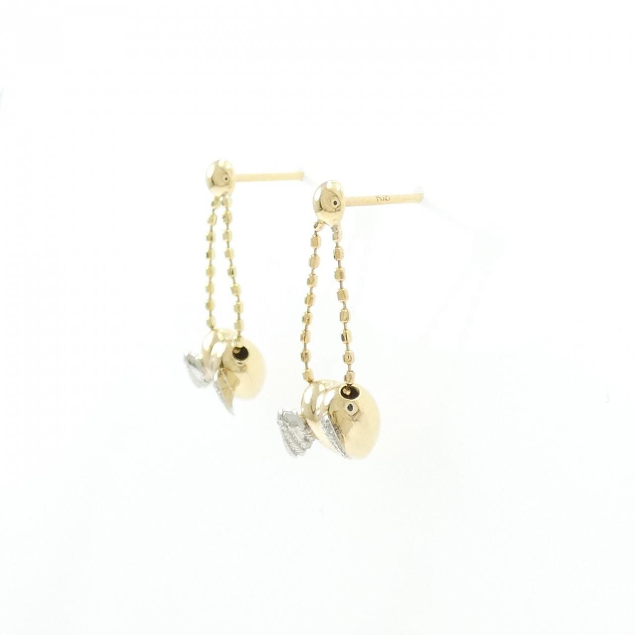 K18YG/K18WG ハート ピアス