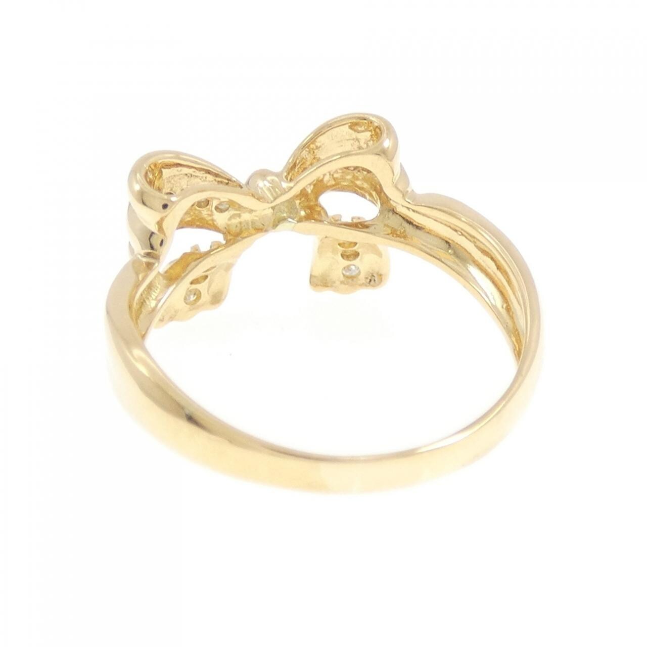 K18YG リボン ダイヤモンド リング 0.17CT