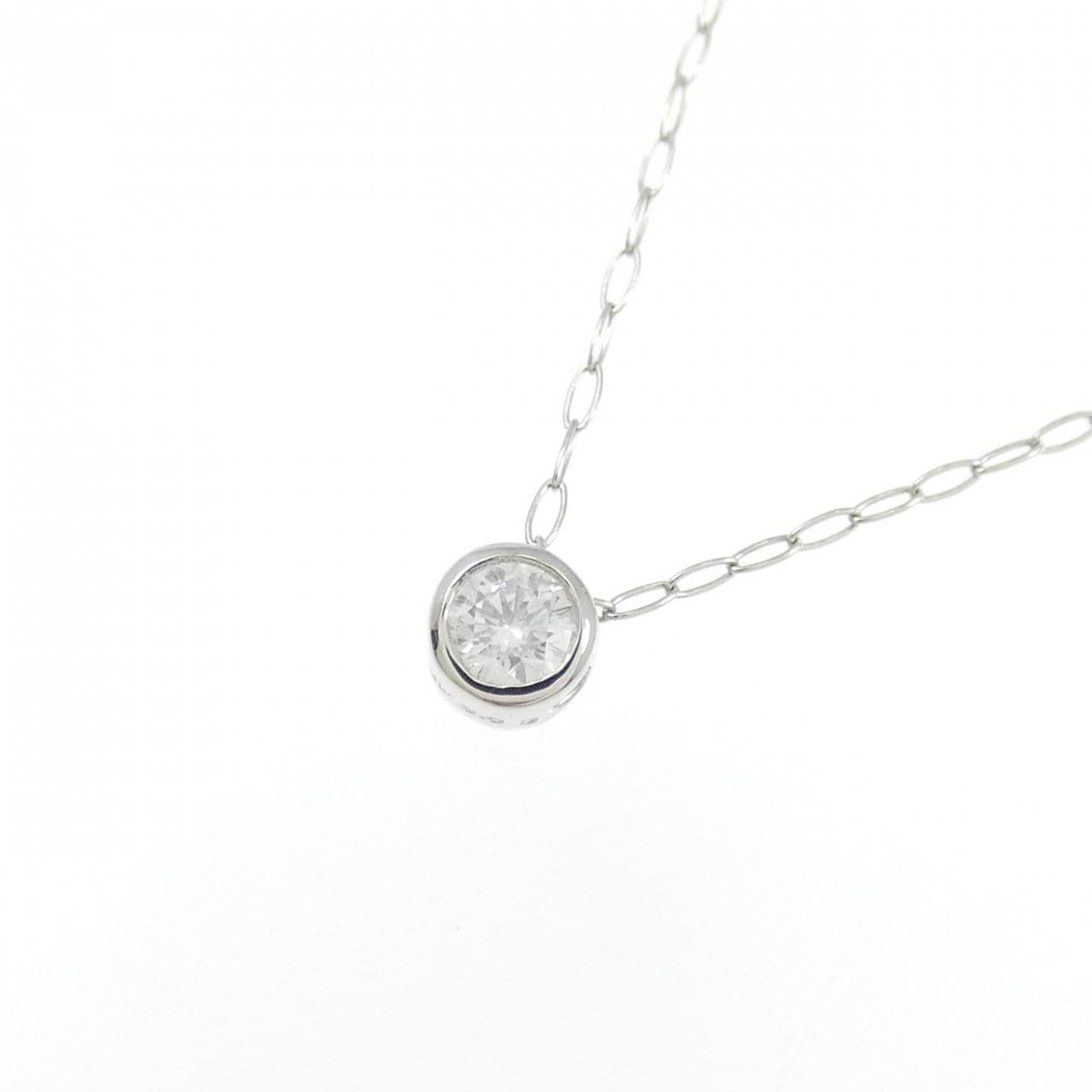 PT900/PT850 ソリティア ダイヤモンド ネックレス 0.08CT