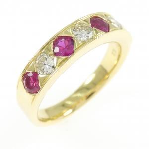 K18YG ルビー リング 0.57CT