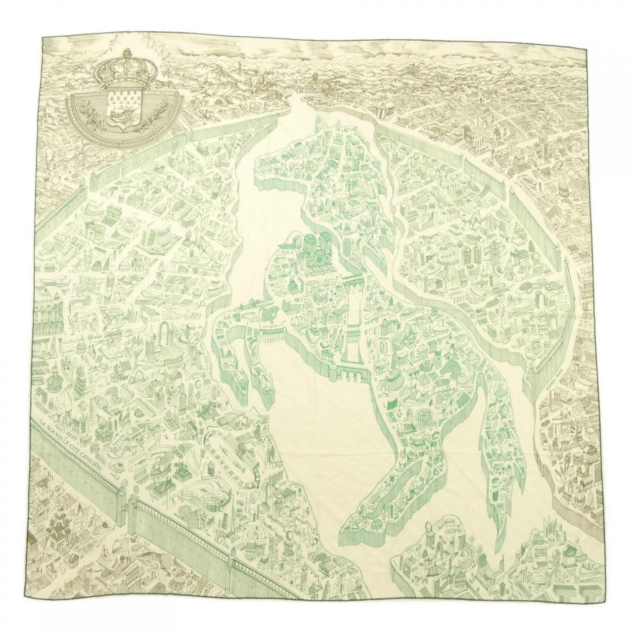 エルメス HERMES LA NOUVELLE CITE CAVALIERE H244273S カレジェアン140 ショール