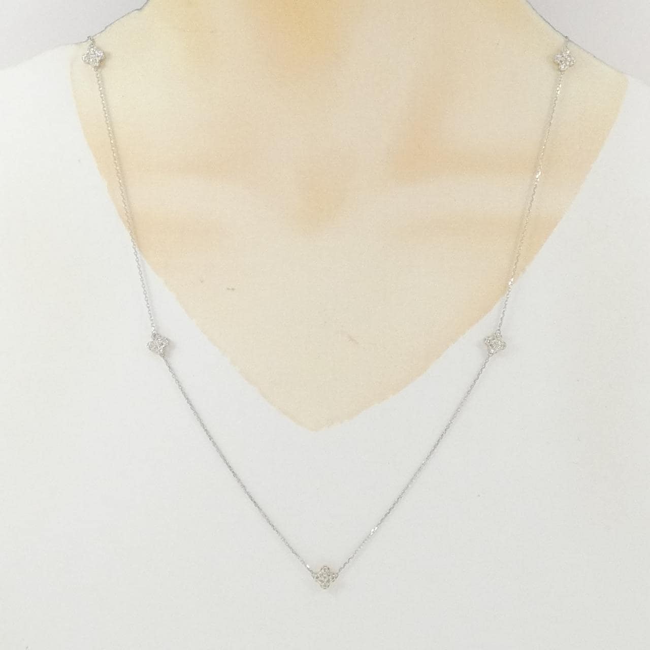K18YG/PT900/PT850 ダイヤモンド ネックレス 1.00CT