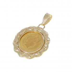 K18YG(枠) コイン ペンダント