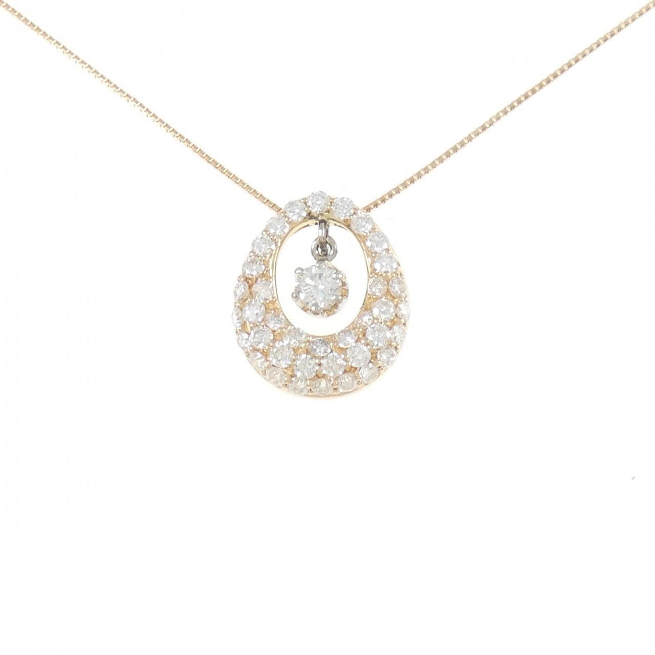 K18PG/PT900 Diamond Necklace 0.22CT