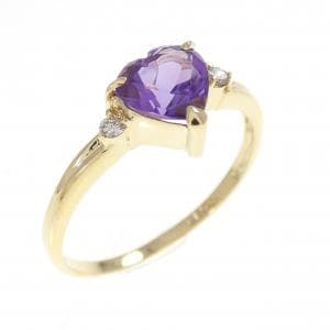 K18YG ハート アメジスト リング