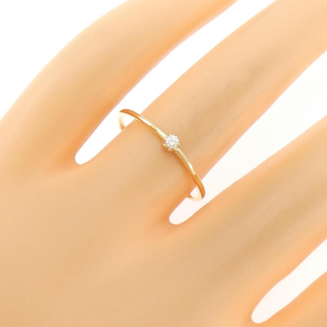 【リメイク】K18YG ソリティア ダイヤモンド リング 0.03CT