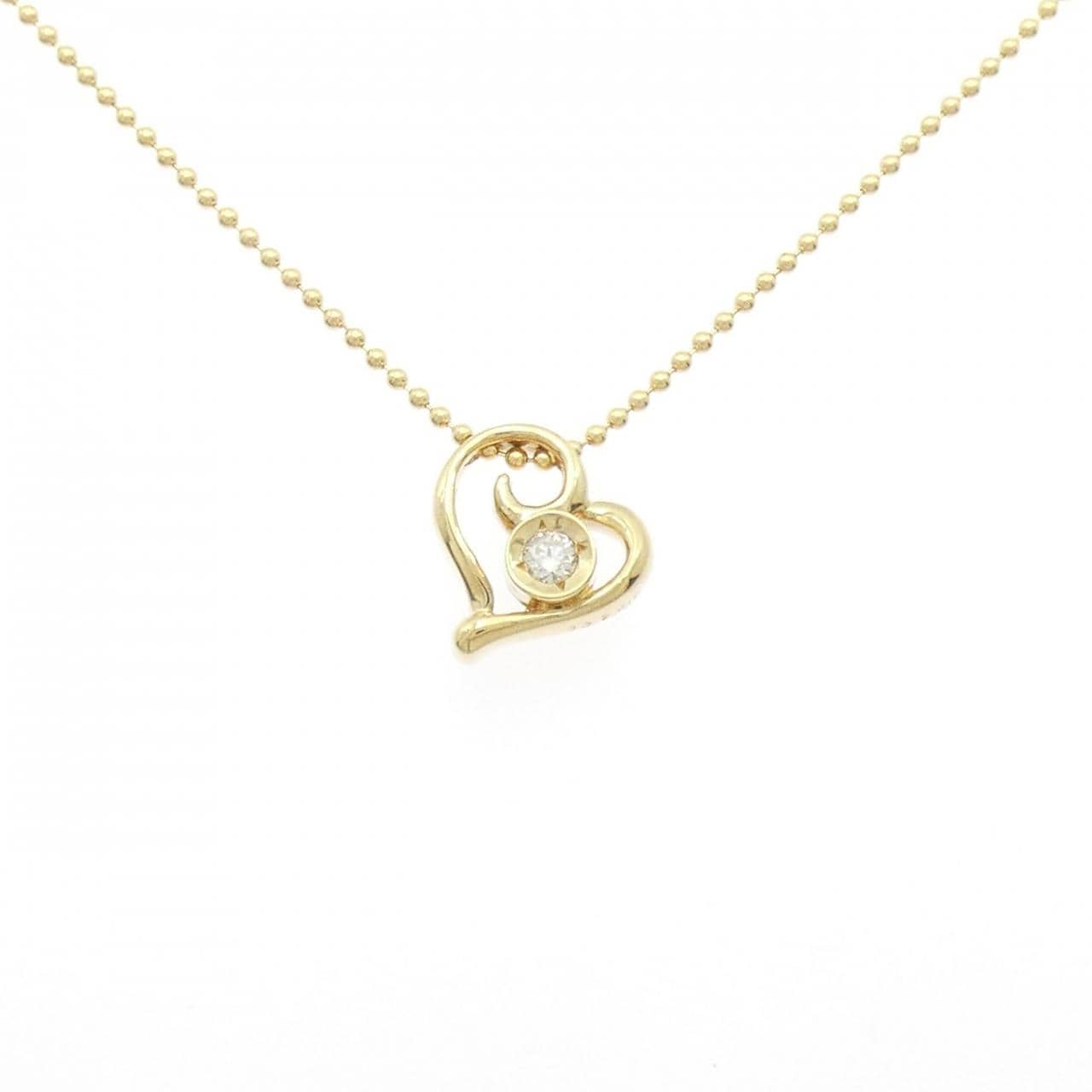 K18YG ハート ダイヤモンド ネックレス 0.07CT