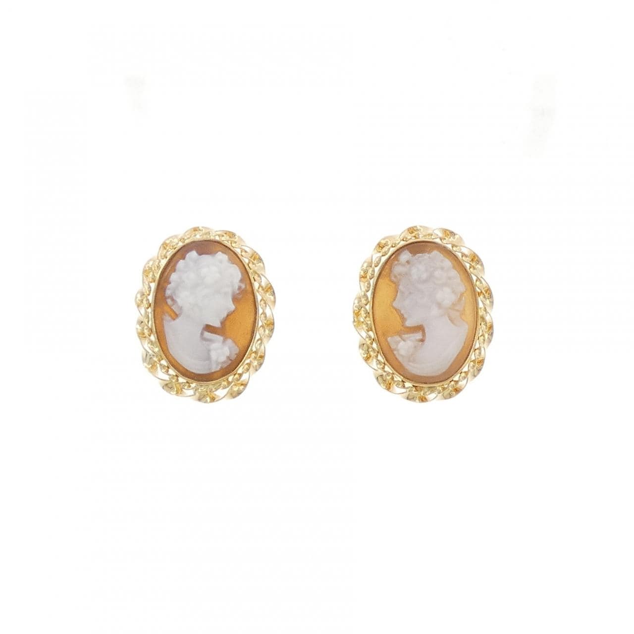 K18YG シェルカメオ ピアス