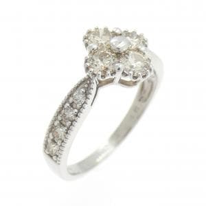 PT900 フラワー ダイヤモンド リング 0.80CT