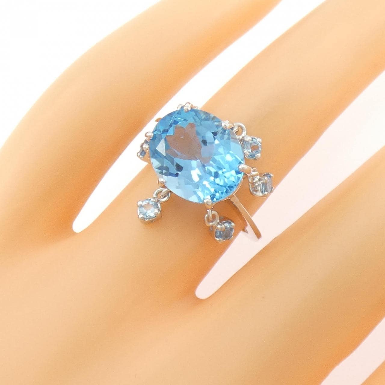 K18WG ブルートパーズ リング