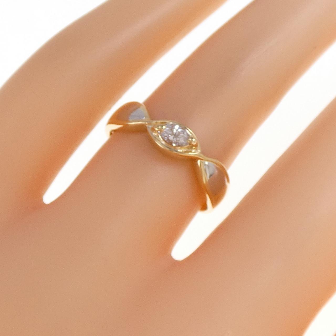 K18YG/PT900 ダイヤモンド リング 0.11CT