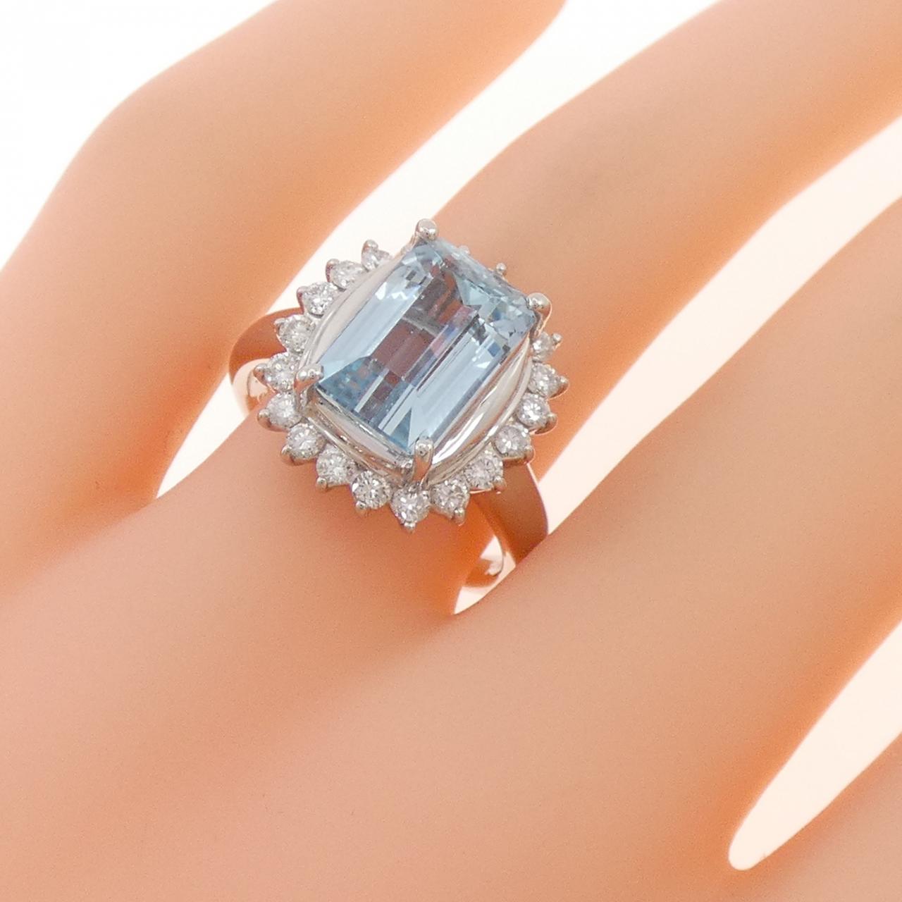 PT900 アクアマリン リング 3.32CT