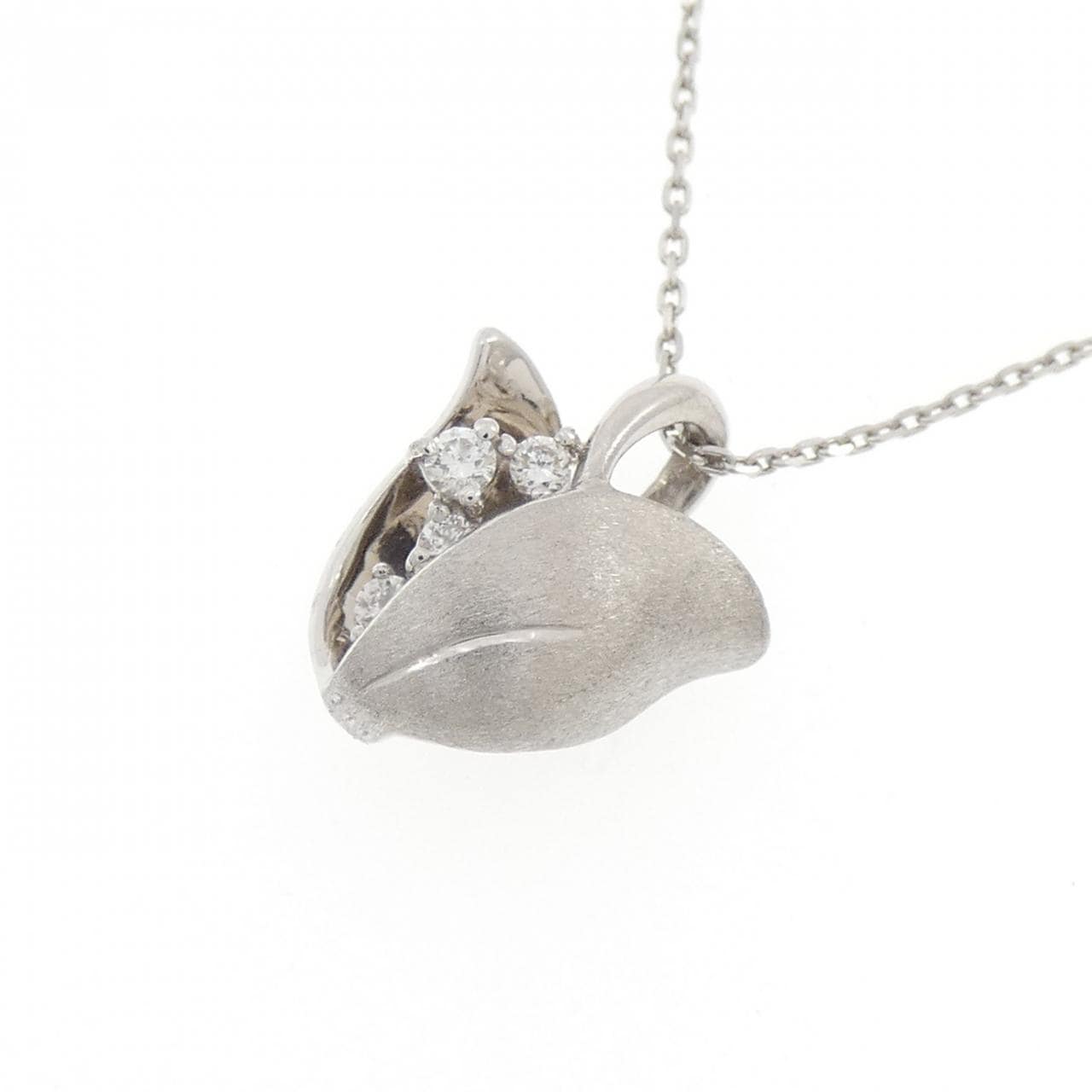PT900/PT850 フラワー ルビー ネックレス 0.08CT
