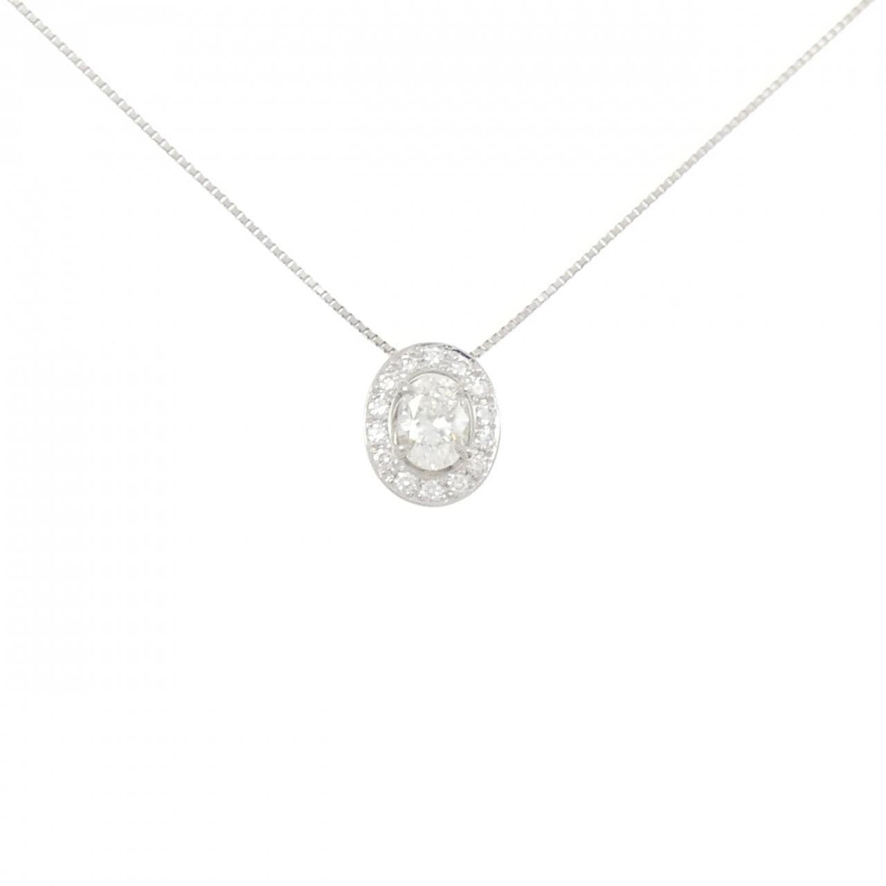 PT900/PT850 ダイヤモンド ネックレス 0.651CT G VVS2 オーバルカット