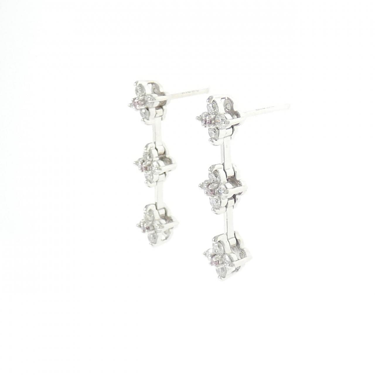 K18WG花鑽石耳環0.50CT