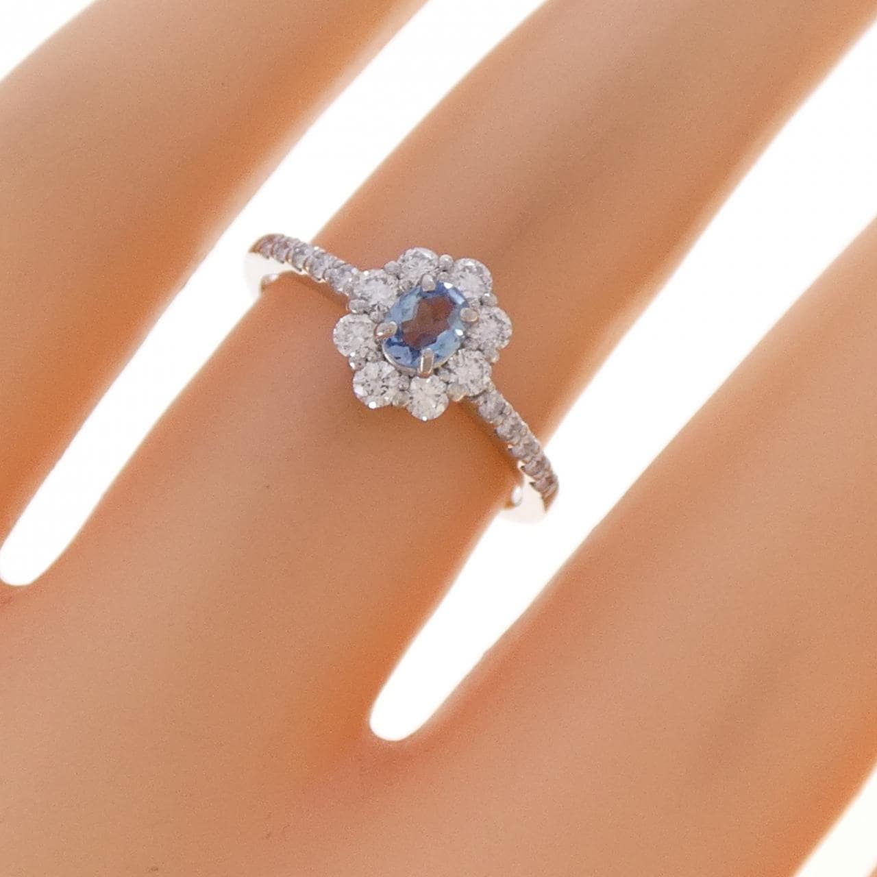 PT950 アクアマリン リング 0.13CT
