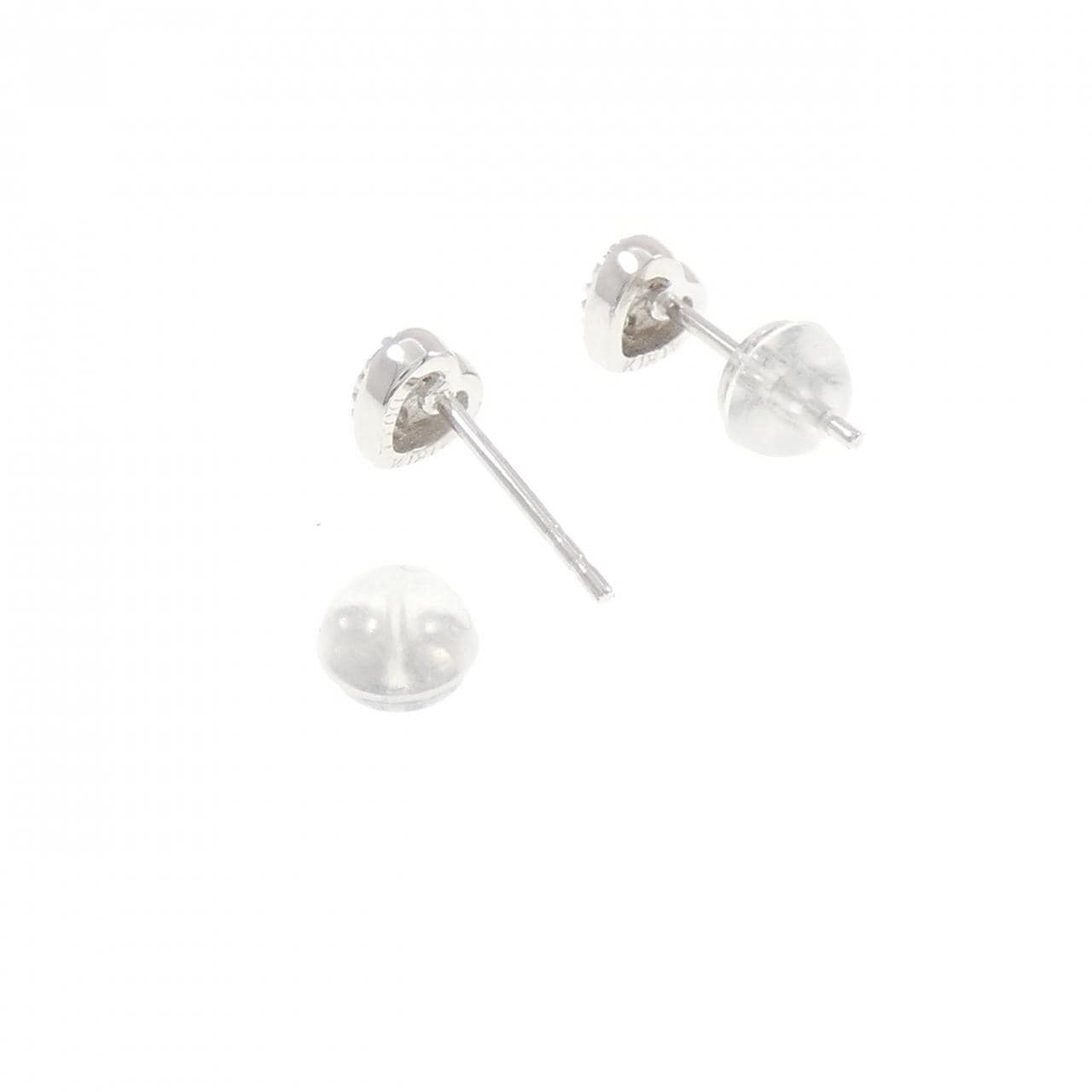 K18WG ハート ダイヤモンド ピアス 0.11CT