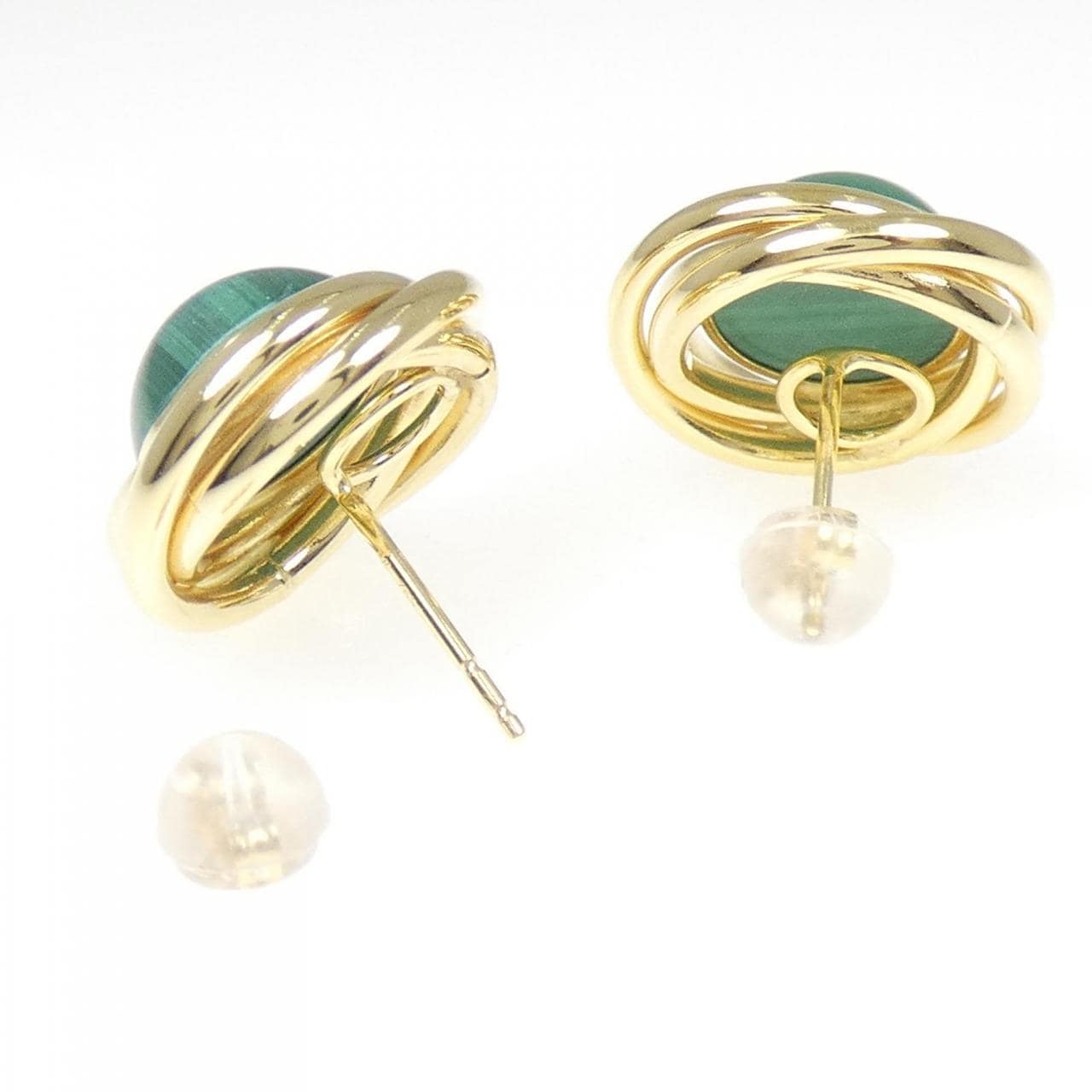 750YG/K18YG マラカイト ピアス