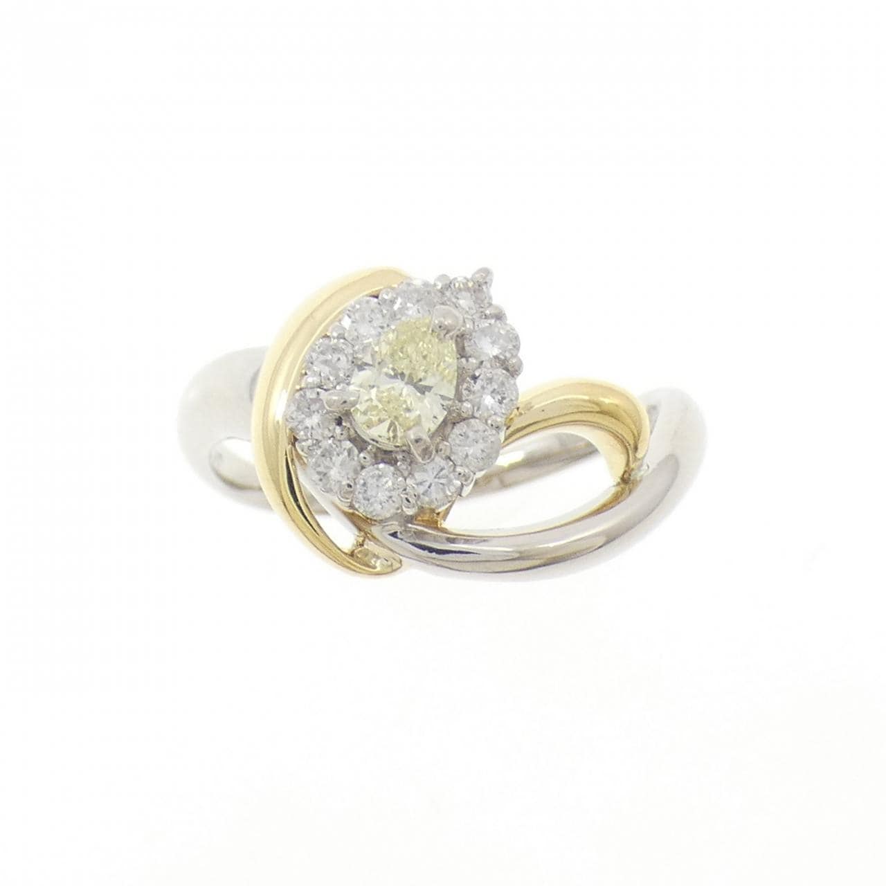 PT900/K18YG钻石戒指 0.50克拉