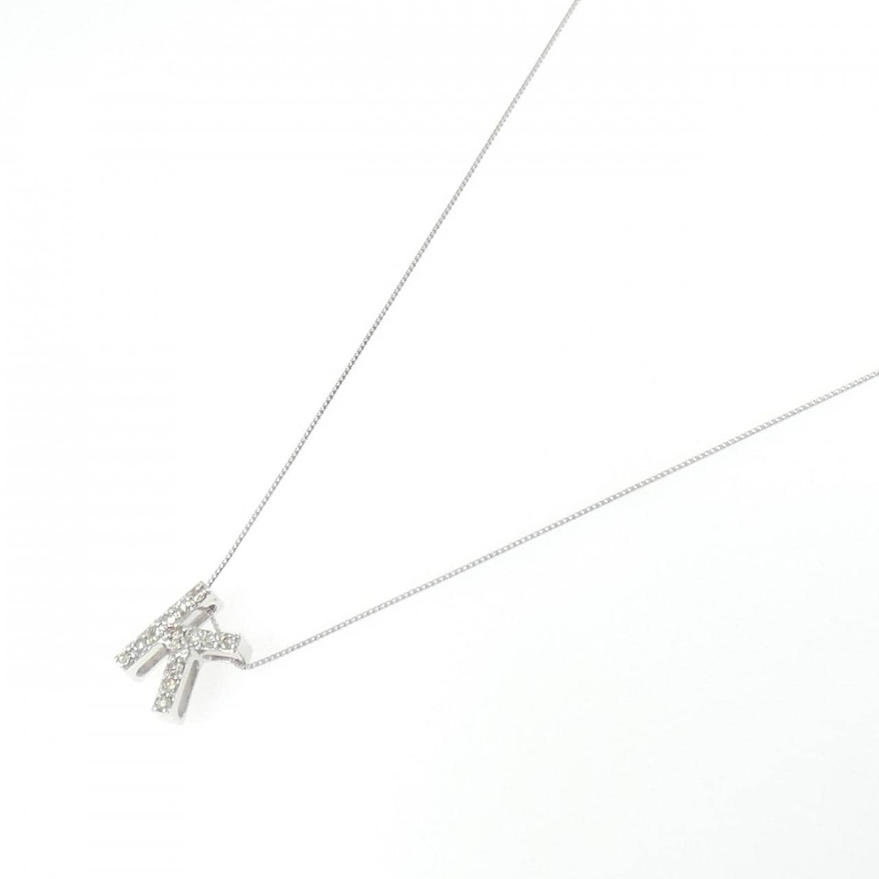 K18WG イニシャルK ダイヤモンド ネックレス 0.28CT