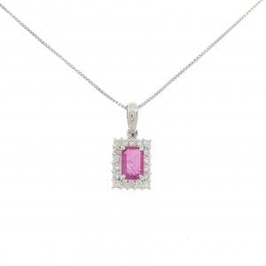PT900/PT850 ルビー ネックレス 0.43CT