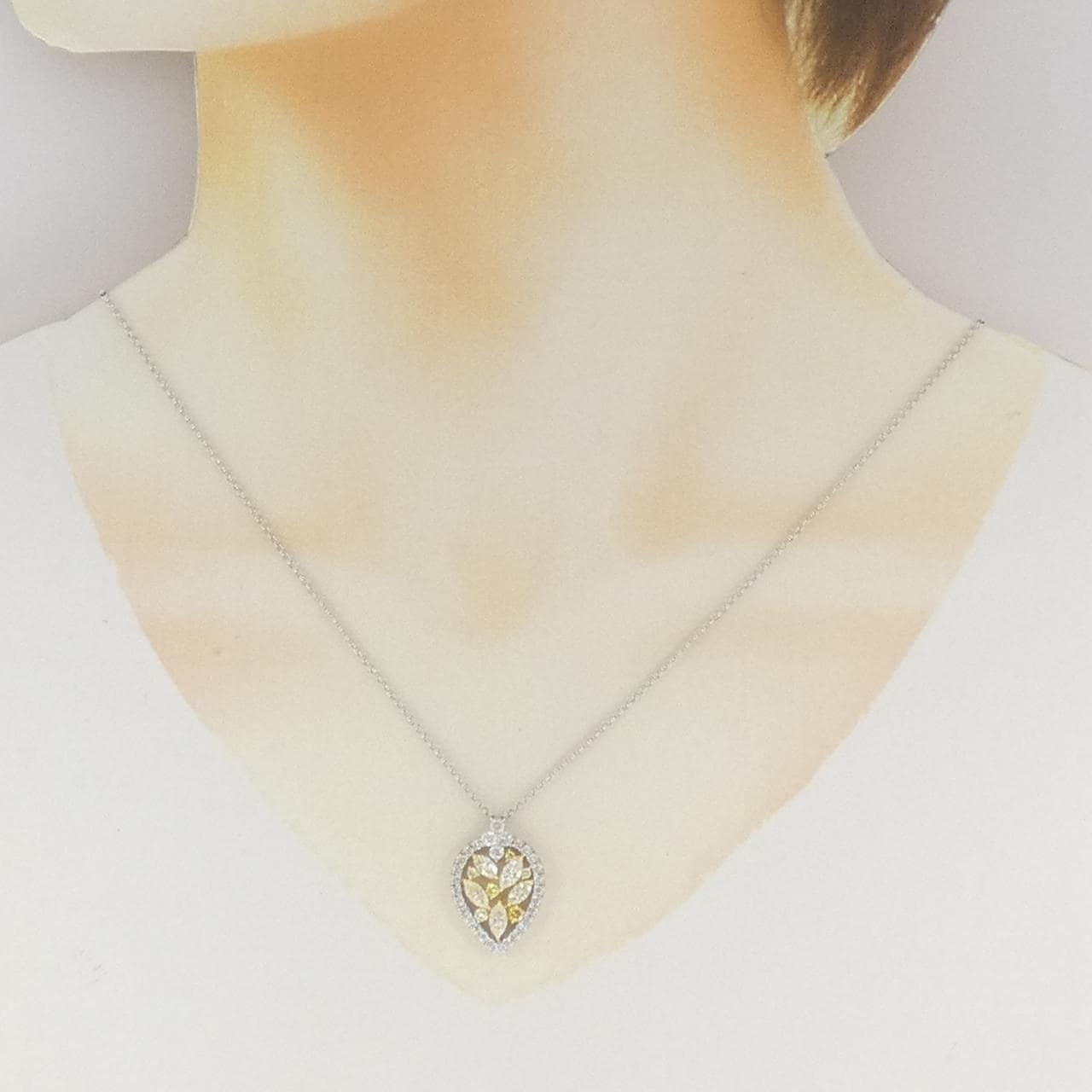 K18WG/K18YG ダイヤモンド ネックレス 1.60CT
