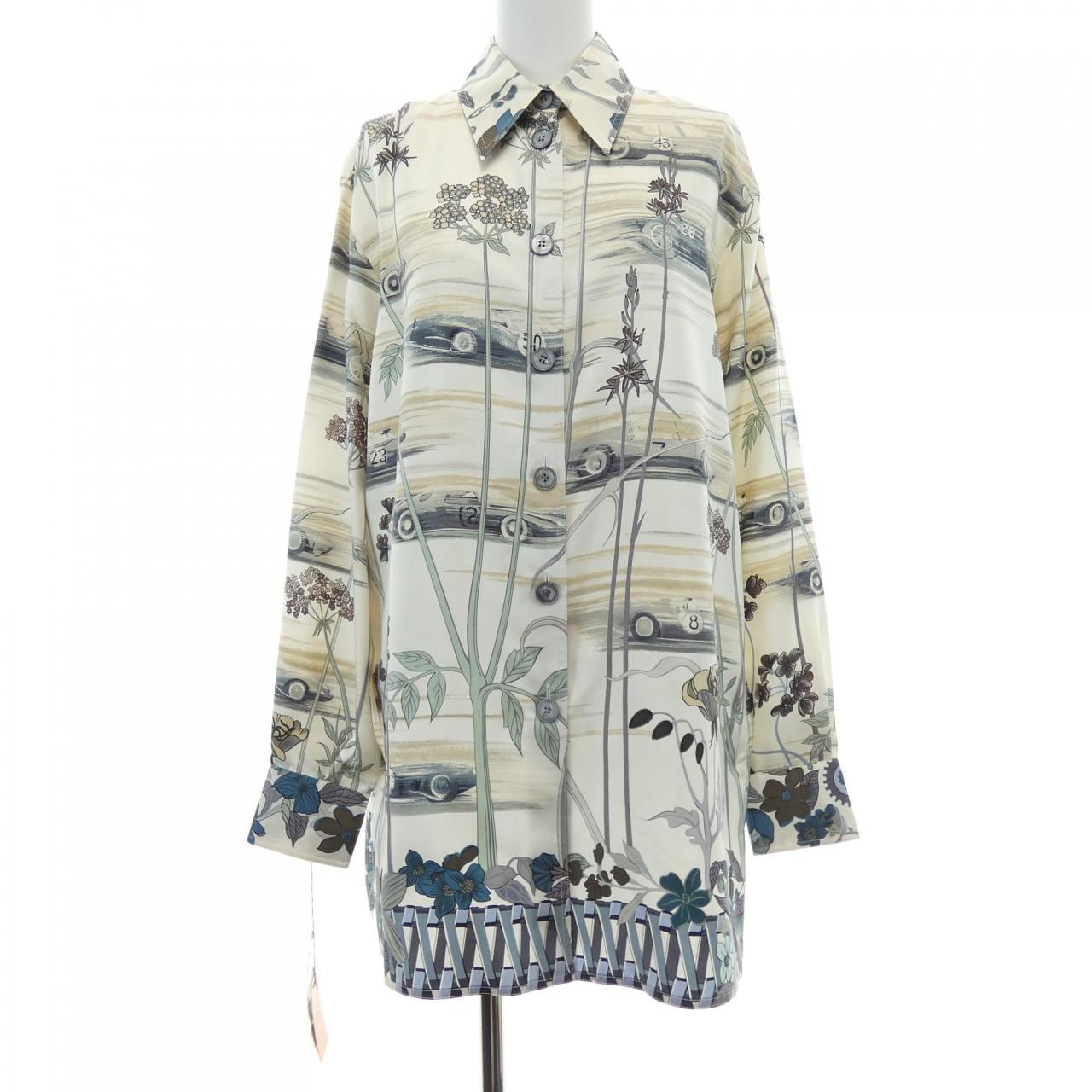 【ヴィンテージ】エルメス HERMES LES BOLIDES ツイルレーヌ. シャツ