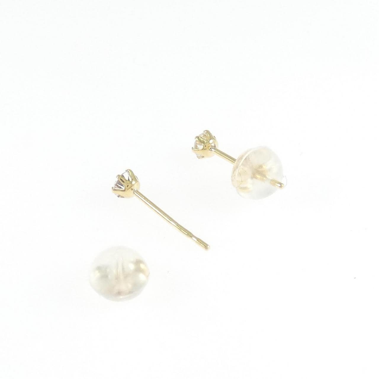 K18YG ソリティア ダイヤモンド ピアス 0.16CT