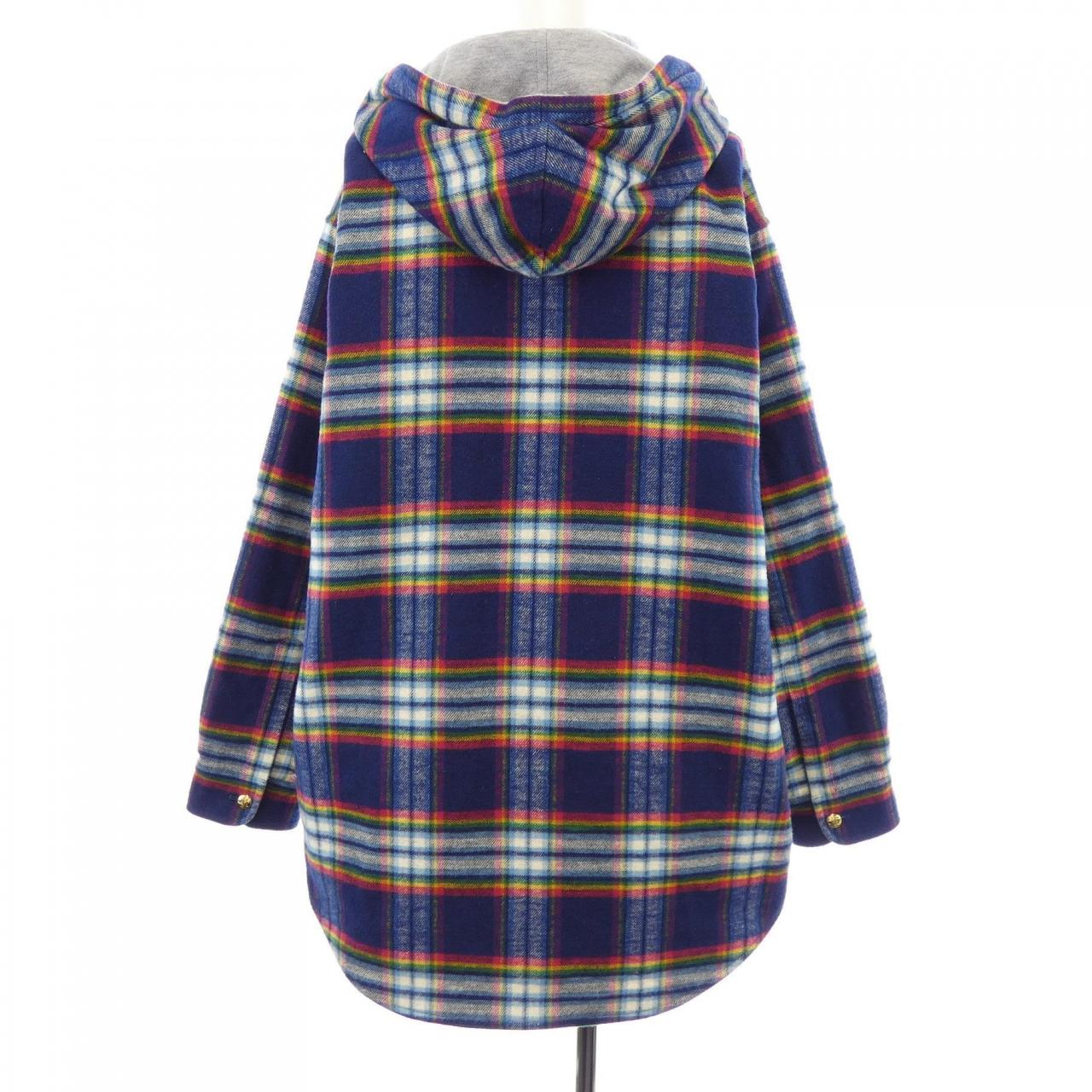 セリーヌ CELINE キルティングチェックオーバーシャツ　トリオンフ 2W16B029X ジャケット