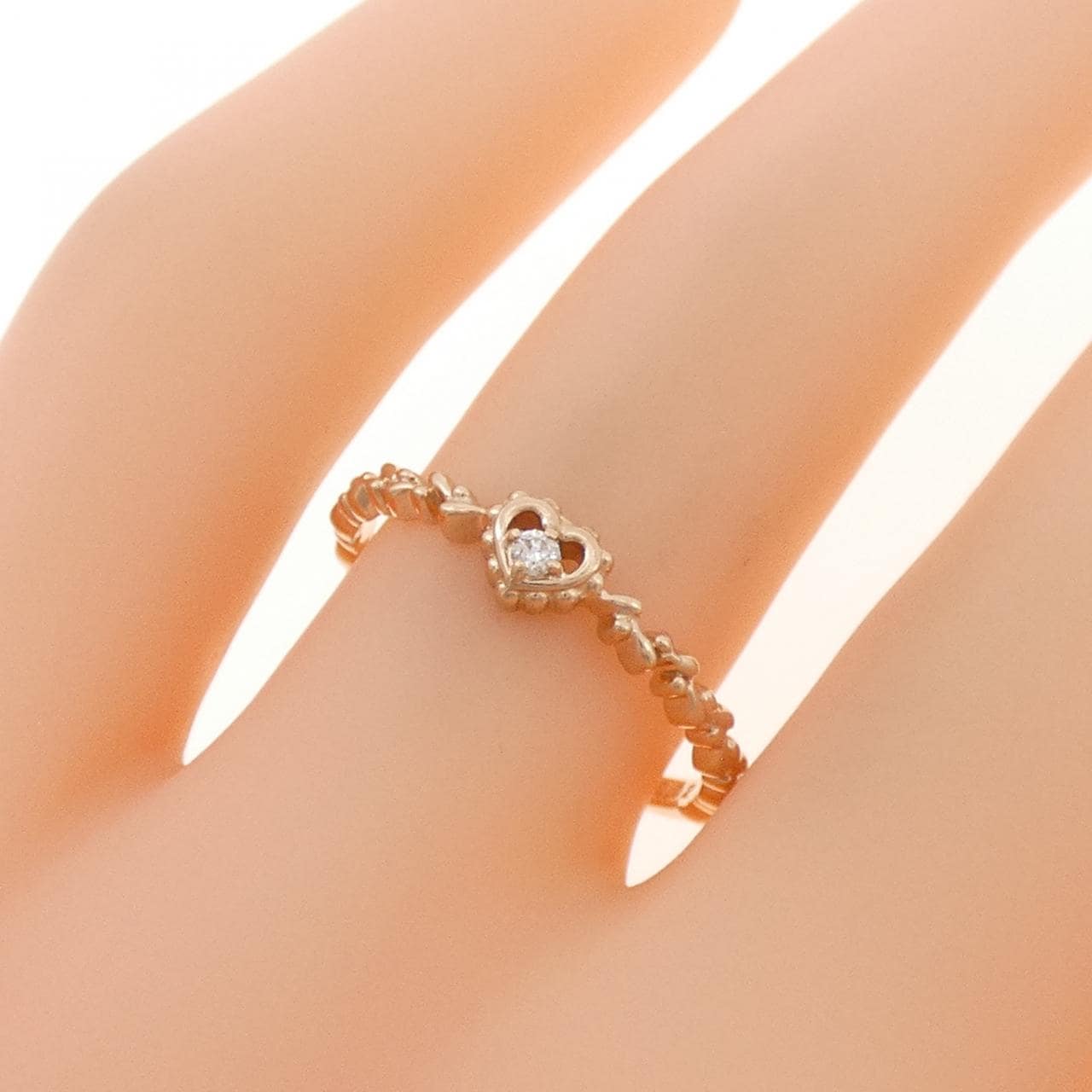 K10PG ハート ダイヤモンド リング 0.02CT