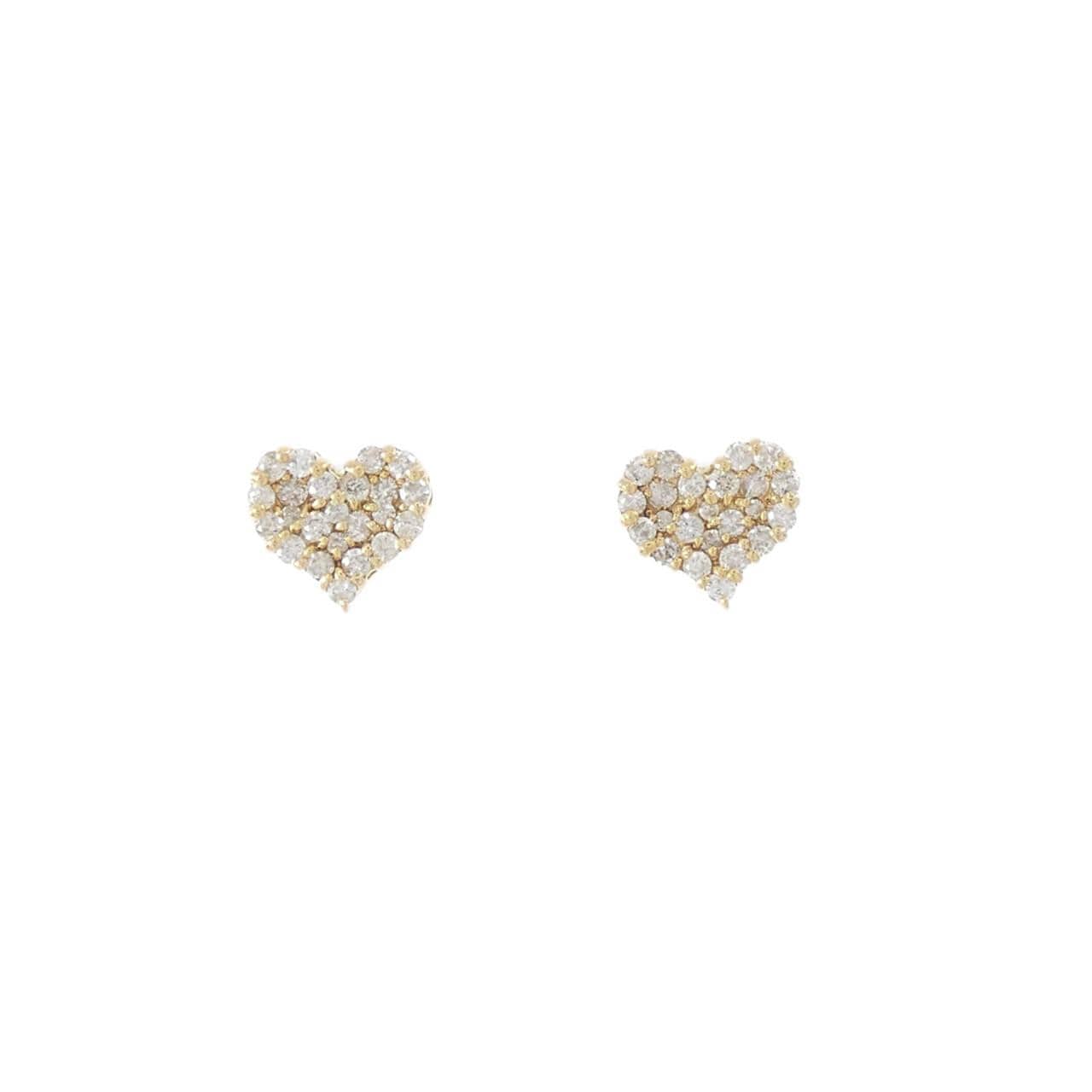 K18YG ハート ダイヤモンド ピアス 0.34CT
