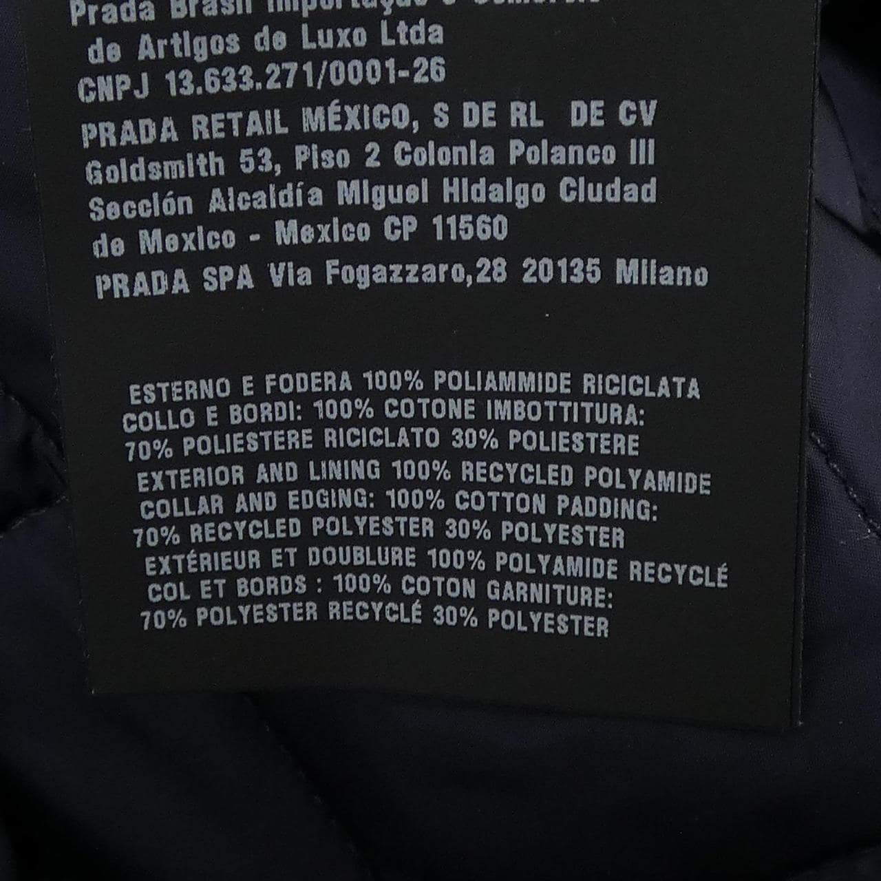 プラダ PRADA トライアングルロゴ 292329 SOOO 1WQ9 ジャケット