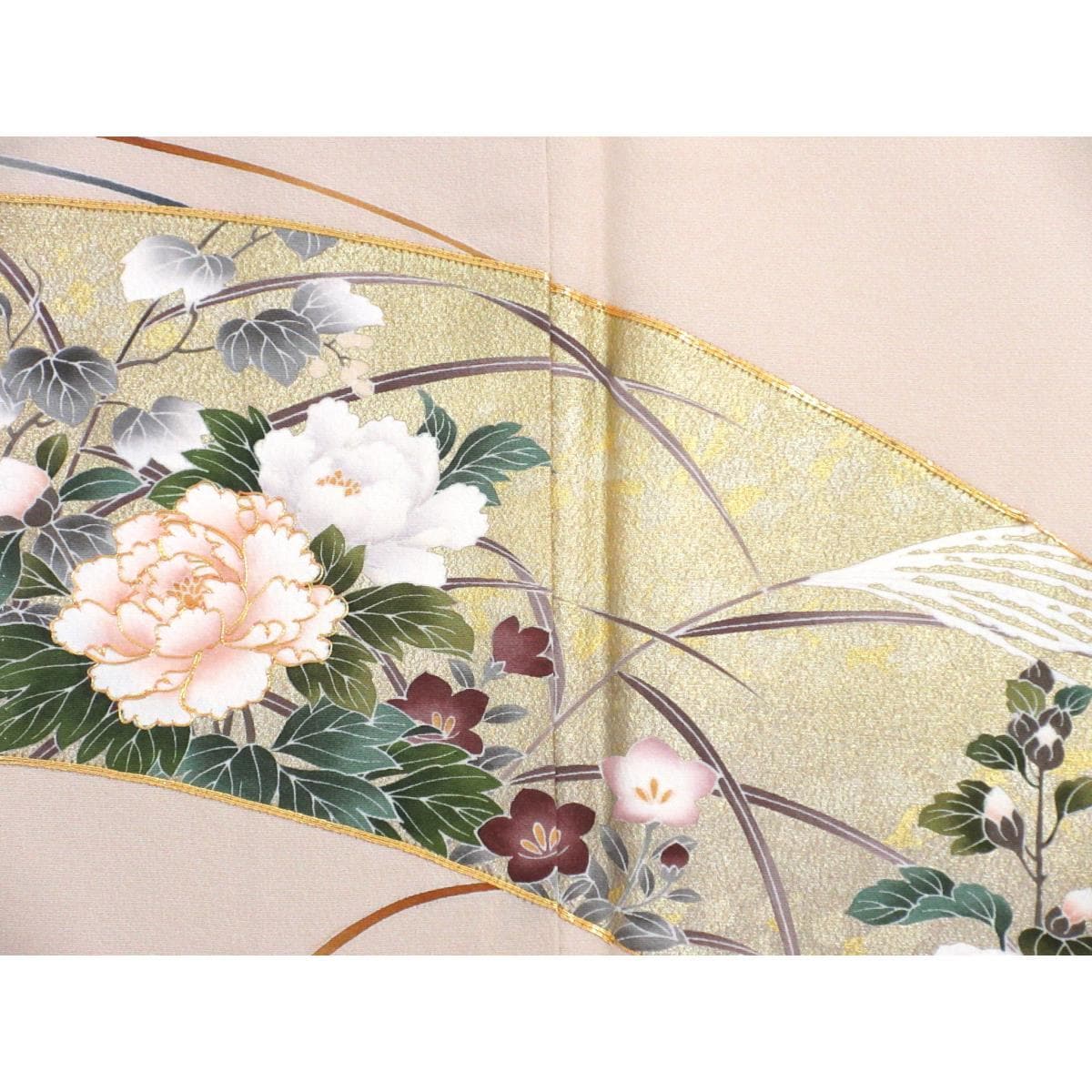 色留袖　訪問着兼用　友禅金彩加工　丸に上り藤　身丈Ｓ寸