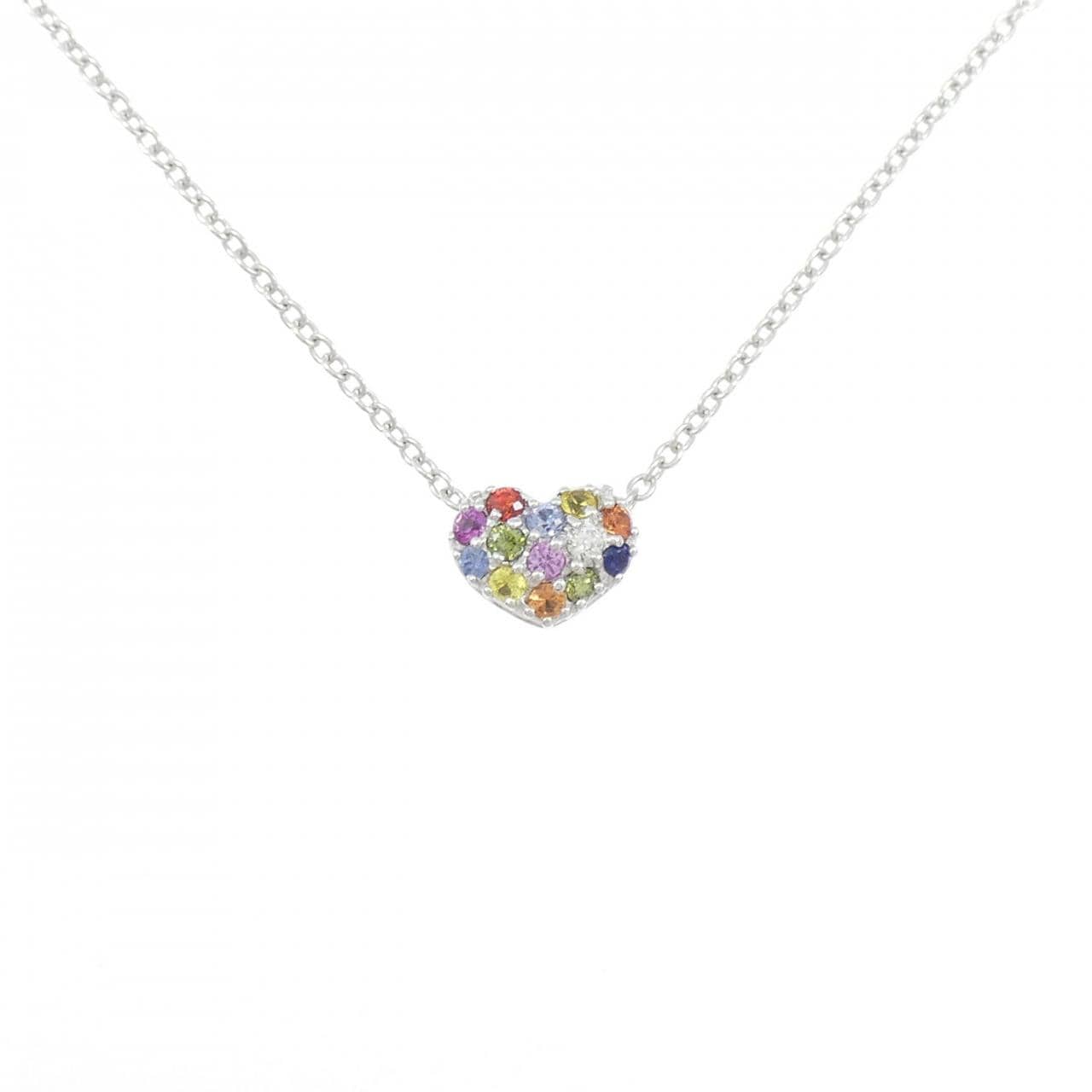 ポンテヴェキオ ハート サファイヤ ネックレス 0.21CT