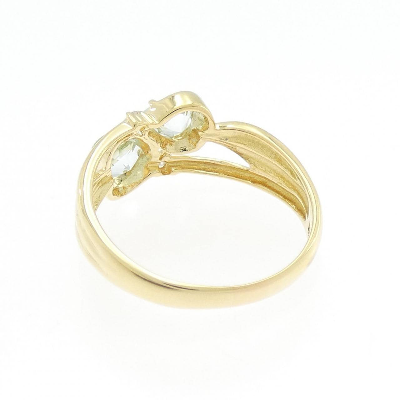 K18YG ハート アクアマリン リング 0.69CT