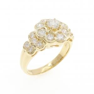 K18YG フラワー ダイヤモンド リング 1.00CT