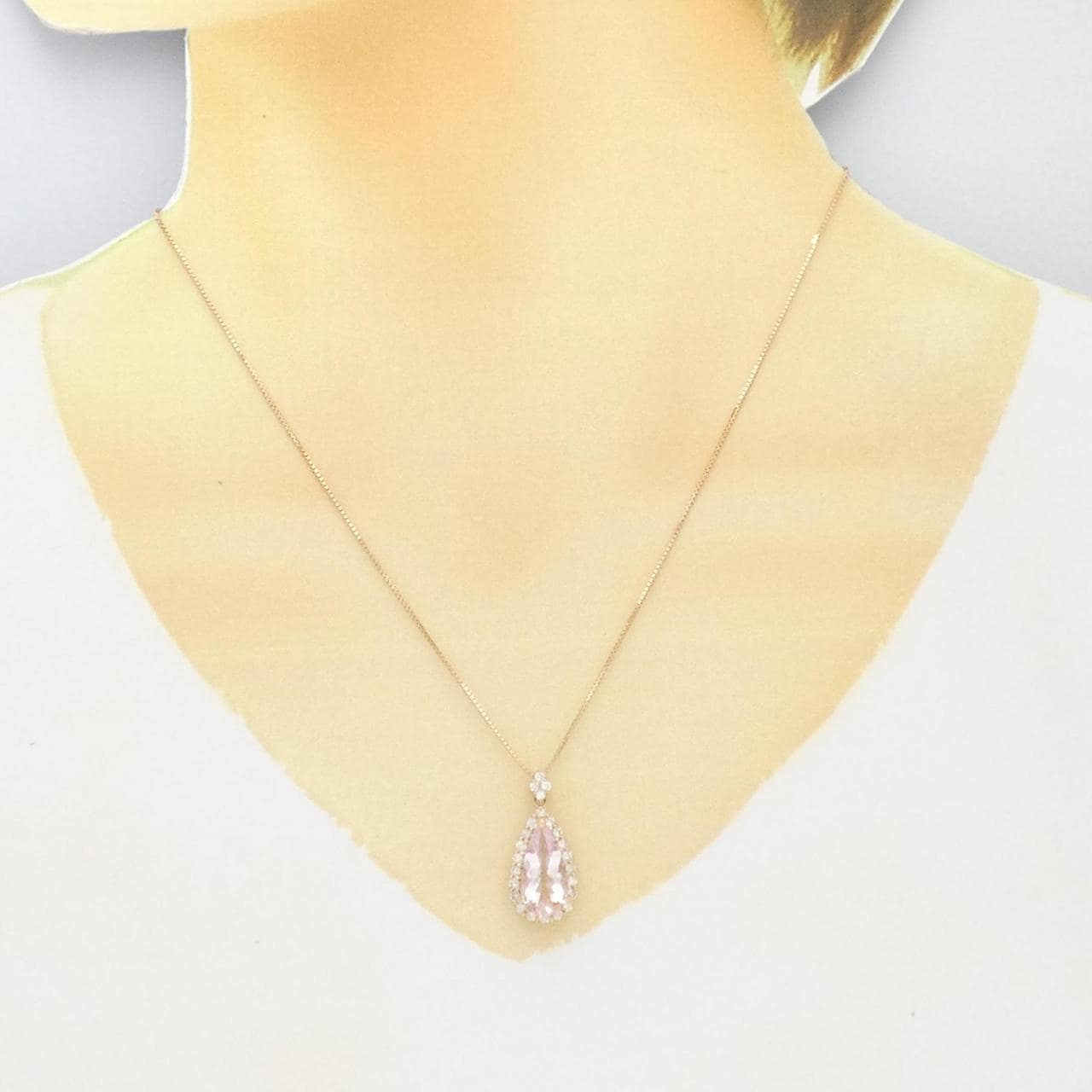 [BRAND NEW] K18PG Morganite Necklace 2.60CT