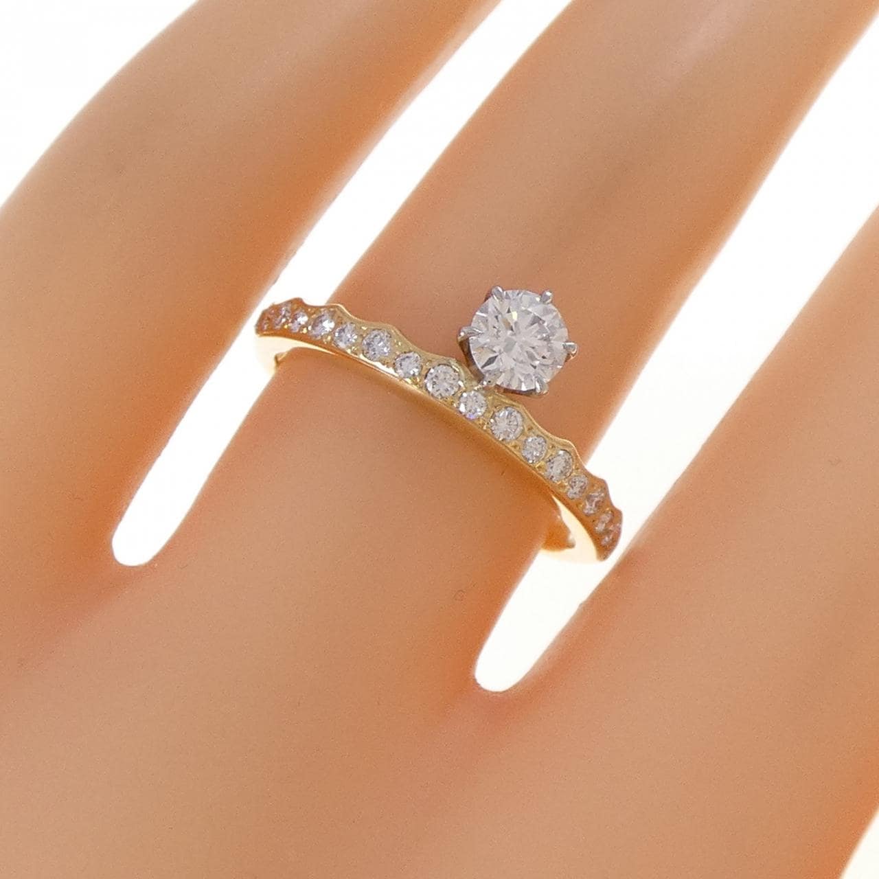 K18YG/K18WG ダイヤモンド リング 0.328CT E VS2 3EXT