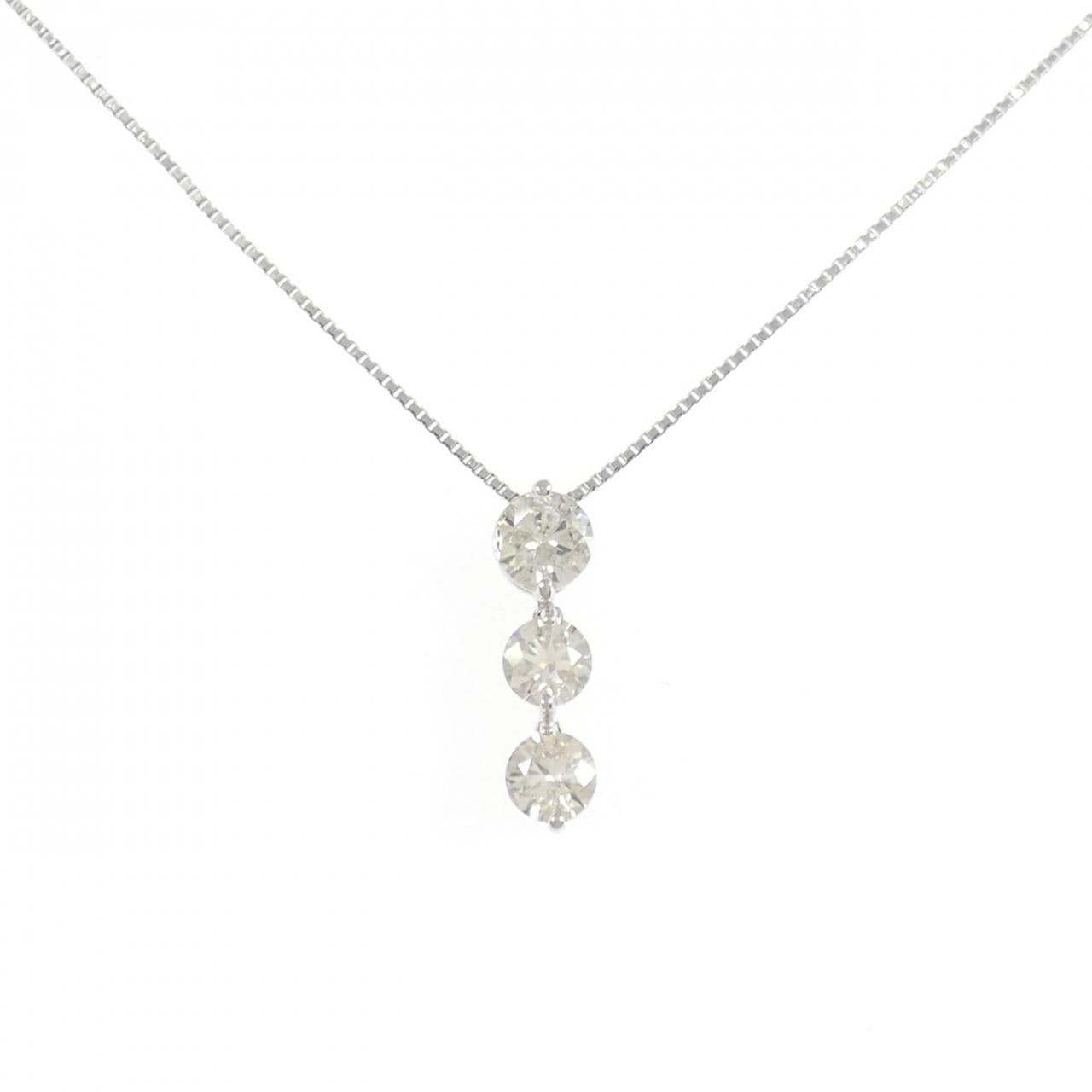 PT900/PT850 スリーストーン ダイヤモンド ネックレス 1.00CT