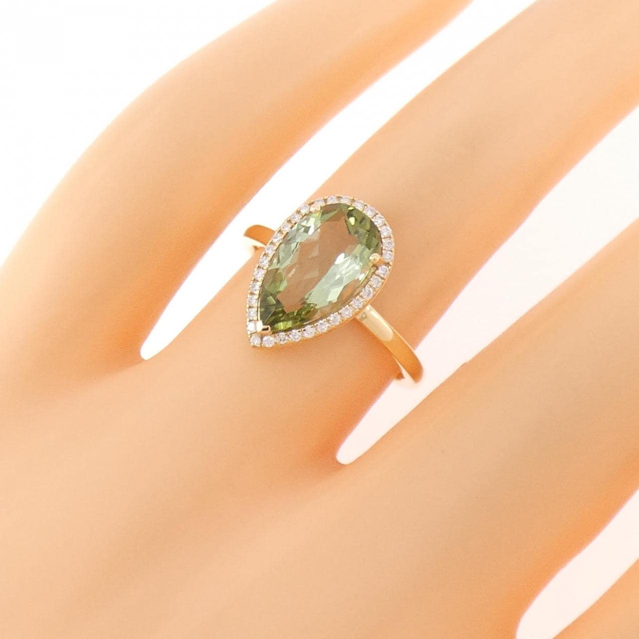 【新品】K18YG トルマリン リング 1.90CT